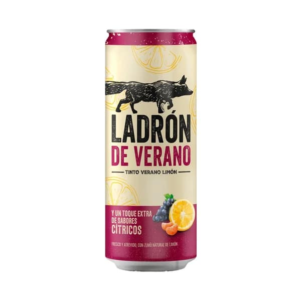 LADRÓN DE VERANO Tinto de verano con zumo natural de limón lata 33 cl. - 0.33 l - Imagen del producto en Findit