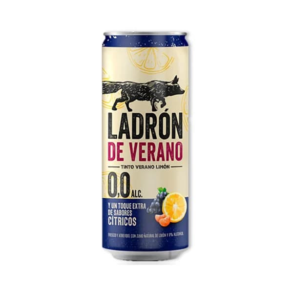 LADRÓN DE VERANO Tinto de verano sin alcohol (0,0%) con zumo natural de limón lata 33 cl. - 0.33 l - Imagen del producto en Findit