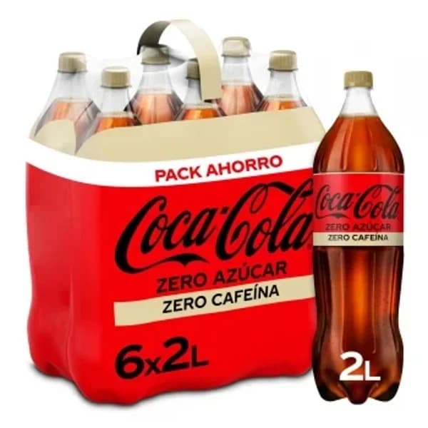 Coca Cola zero azúcar zero cafeína pack 6 botellas 2 l. - 11.99 l - Imagen del producto en Findit