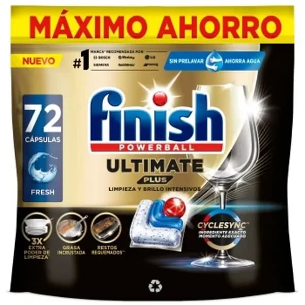 Lavavajillas a máquina en pastillas fresh Ultimate Plus Finish 72 ud. - 71.96 ud - Imagen del producto en Findit