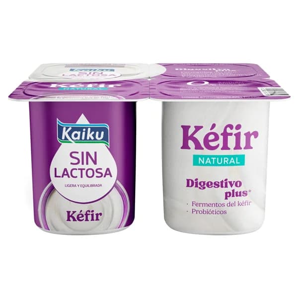 KAIKU Kéfir natural sin lactosa 4 x 125 g. - 0.5 kg - Imagen del producto en Findit
