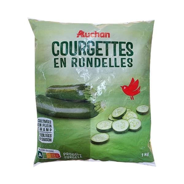 AUCHAN Calabacín en rodajas 1 kg Producto Alcampo. - 1 kg - Imagen del producto en Findit