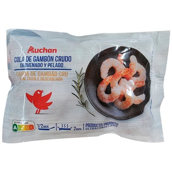 AUCHAN Colas peladas de gambón crudo 250 g Producto Alcampo. - 0.25 kg - Imagen del producto en Findit