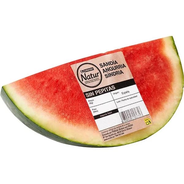 Sandía negra sin pepitas partida E. Natur, pieza al peso aprox. 1.4 kg - 1.4 kg - Imagen del producto en Findit
