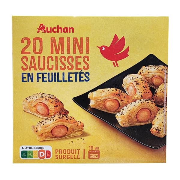 AUCHAN Mini hojaldres de salchichas 20 uds. 350 g Producto Alcampo. - 0.35 kg - Imagen del producto en Findit