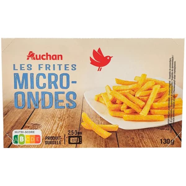 AUCHAN Patatas fritas congeladas ideales para microondas 130 g Producto Alcampo - 0.13 kg - Imagen del producto en Findit