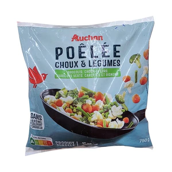 AUCHAN Salteado de verduras con brócoli y coliflor 750 g Producto Alcampo. - 0.75 kg - Imagen del producto en Findit