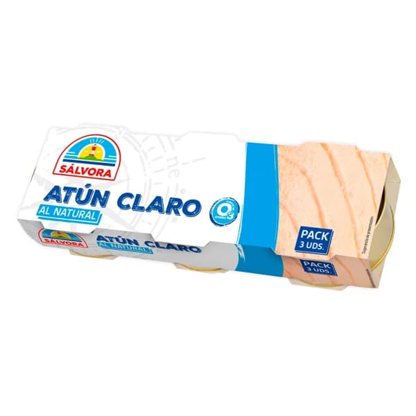 SALVORA Atún claro al natural 3 x 52 gr. - 0.16 kg - Imagen del producto en Findit