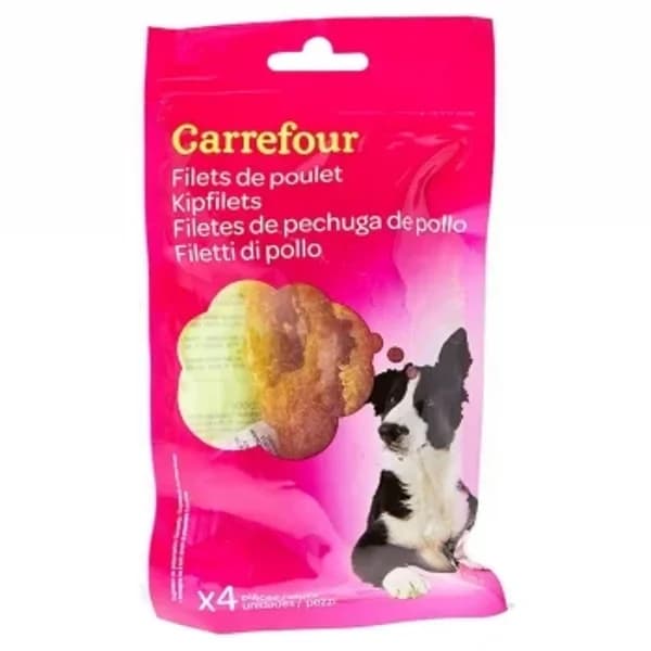 Snacks de pollo para perro Carrefour 80 g. - 3.98 ud - Imagen del producto en Findit