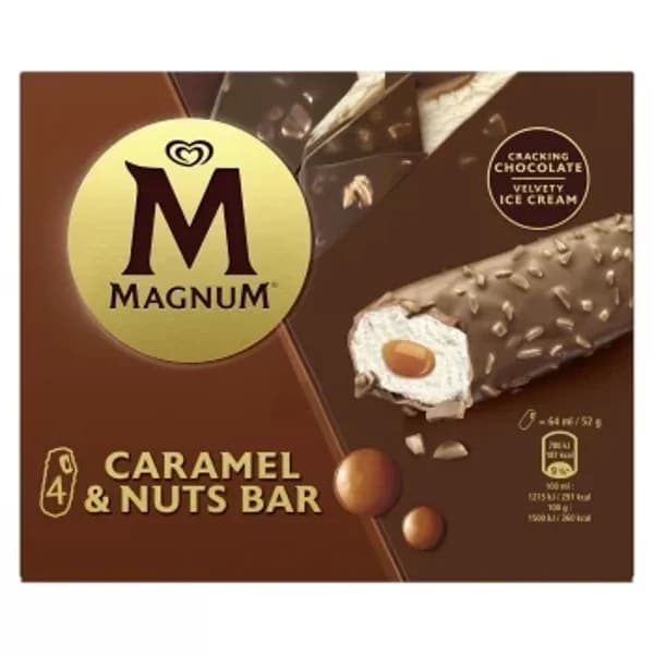 Helado Caramel y Nuts Bar Magnum 4 uds. - 4.01 ud - Imagen del producto en Findit