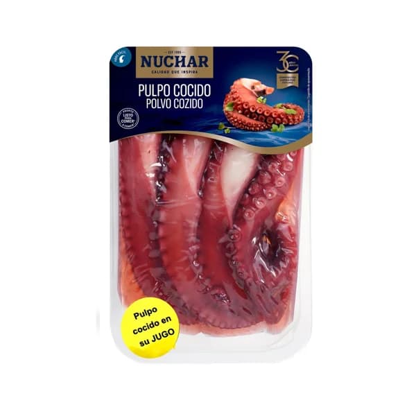 NUCHAR Pulpo cocido en su jugo 4 patas 250g - 0.25 kg - Imagen del producto en Findit