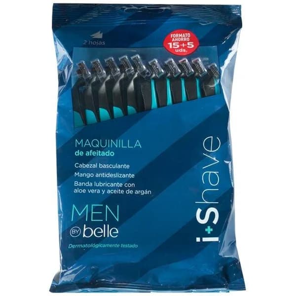 Maquinilla de afeitado basculante 2 hojas BELLE, bolsa 20 uds - 20 ud - Imagen del producto en Findit