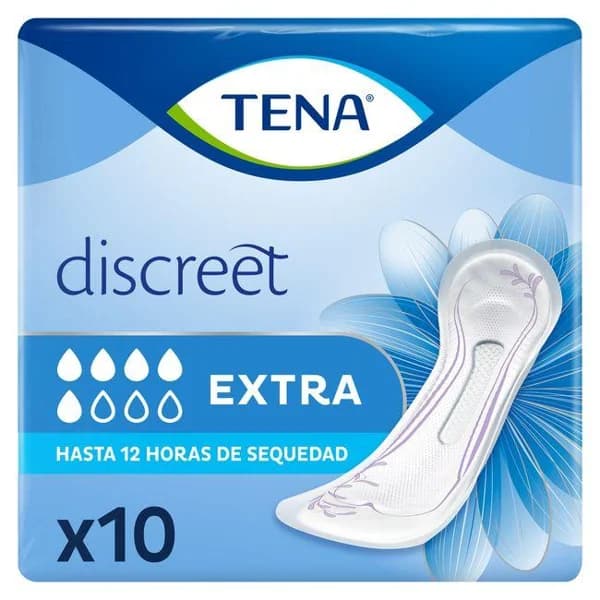 Compresa de incontinencia extra TENA Discreet, paquete 10 uds - 10 ud - Imagen del producto en Findit