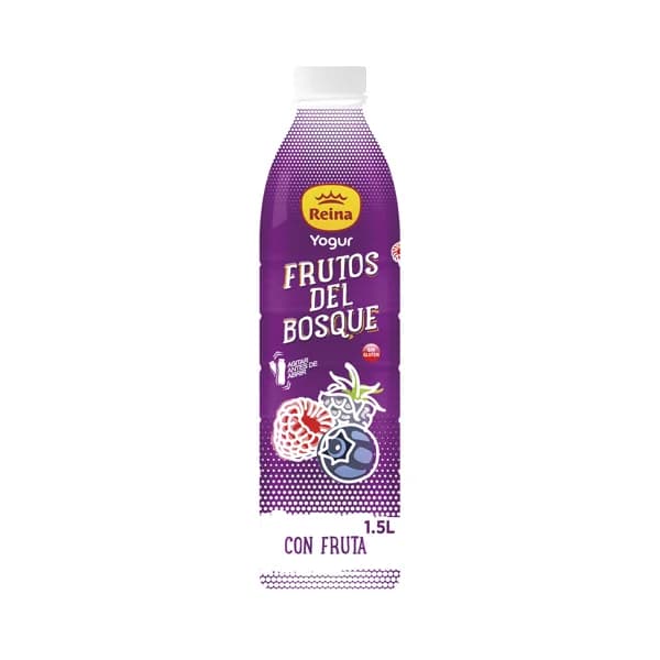 REINA Yogur líquido para beber con frambuesas, arádanos y mora, elaborado sin gluten 1.5 l. - 1.5 l - Imagen del producto en Findit