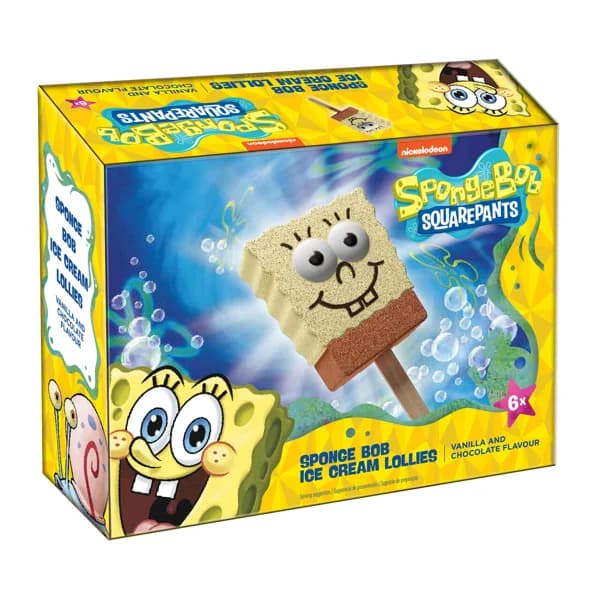 BOB ESPONJA Polos de helado de vainilla y chocolate 6 x 60 ml. - 0.19 l - Imagen del producto en Findit