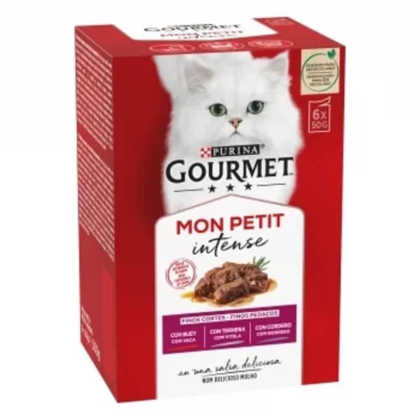 Comida húmeda de buey, ternera y cordero para gato Purina Gourmet Mon Petit 6x50 g. - 0.3 kg - Imagen del producto en Findit
