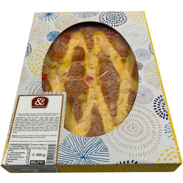 Coca brioche crema cereza almendra PEIRON, caja 500 g - 0.5 kg - Imagen del producto en Findit