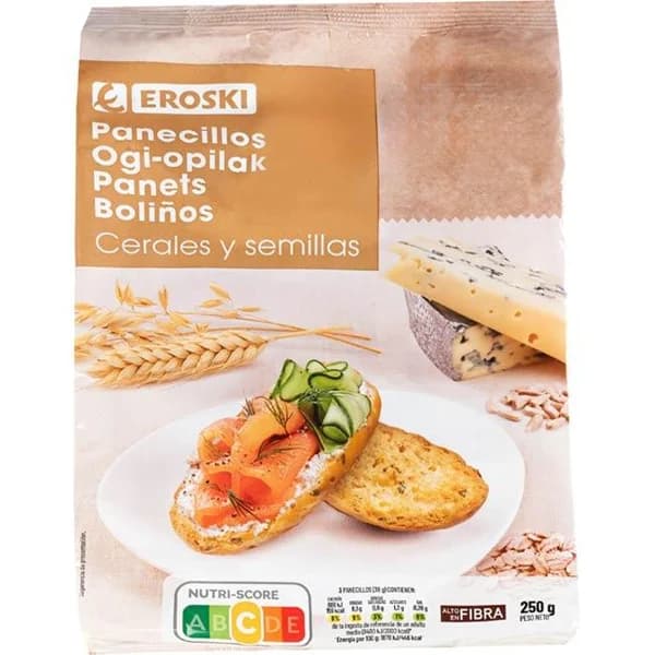 Panecillos multicereales EROSKI, bolsa 250 g - 0.25 kg - Imagen del producto en Findit