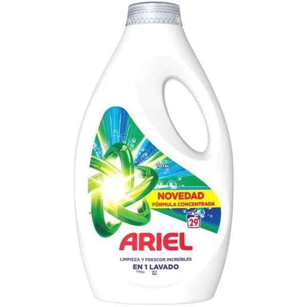 Detergente gel ARIEL TOTAL, garrafa 29 dosis - 29 ud - Imagen del producto en Findit