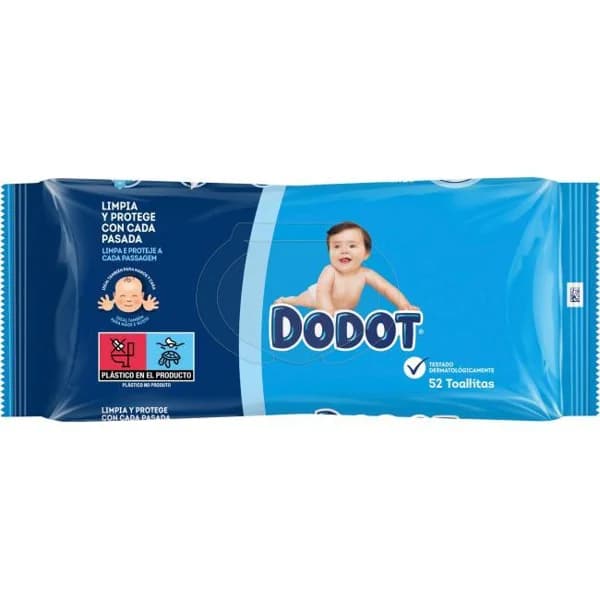 Toallitas bebé DODOT AZUL, paquete 52 uds - 52 ud - Imagen del producto en Findit