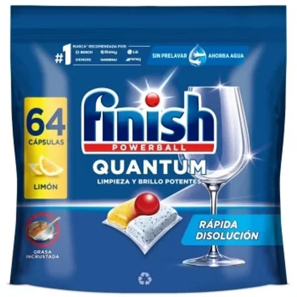 Lavavajillas a máquina en pastillas Finish Powerball Quantum 64 ud. - 64.69 ud - Imagen del producto en Findit