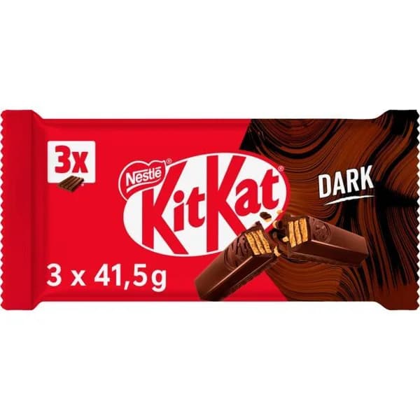 Barrita de chocolate negro KIT KAT, pack 3x41,5 g - 0.12 kg - Imagen del producto en Findit