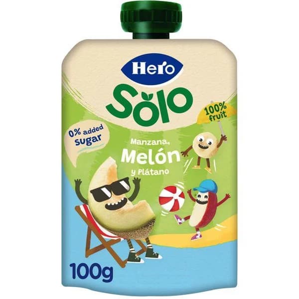 Bolsita de manzana, melón y plátano HERO, doypack 100 g - 0.1 kg - Imagen del producto en Findit