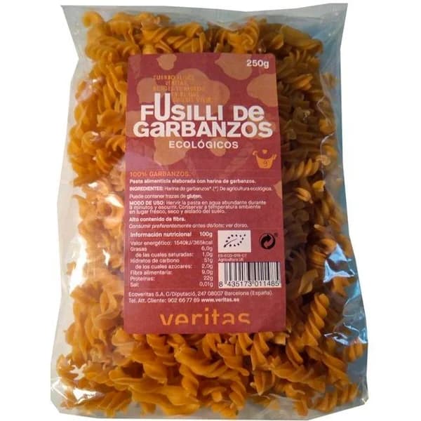 Fusilli de garbanzos eco VERITAS, paquete 250 g - 0.25 kg - Imagen del producto en Findit