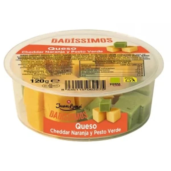 Queso cheddar naranja y pesto verde madurado Juan Luna 120 g. - 0.12 kg - Imagen del producto en Findit