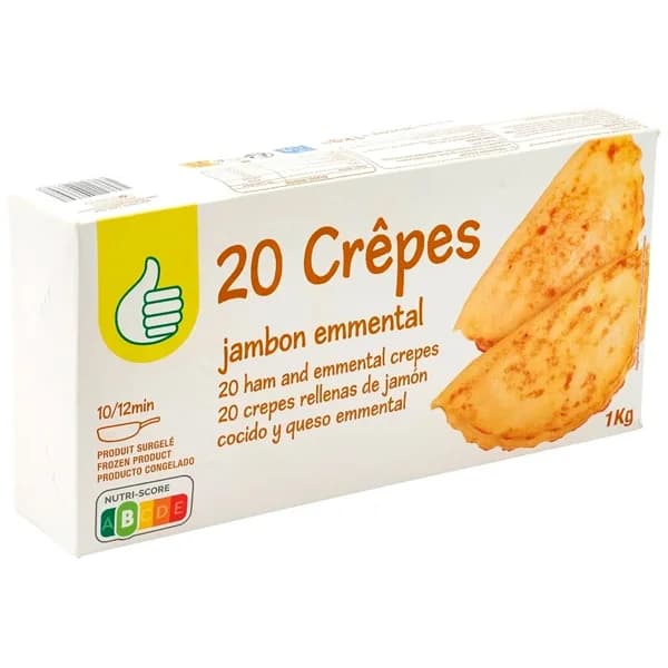 PRODUCTO ECONÓMICO ALCAMPO Crepe de jamón y queso 20 uds. 1 kg. - 1 kg - Imagen del producto en Findit
