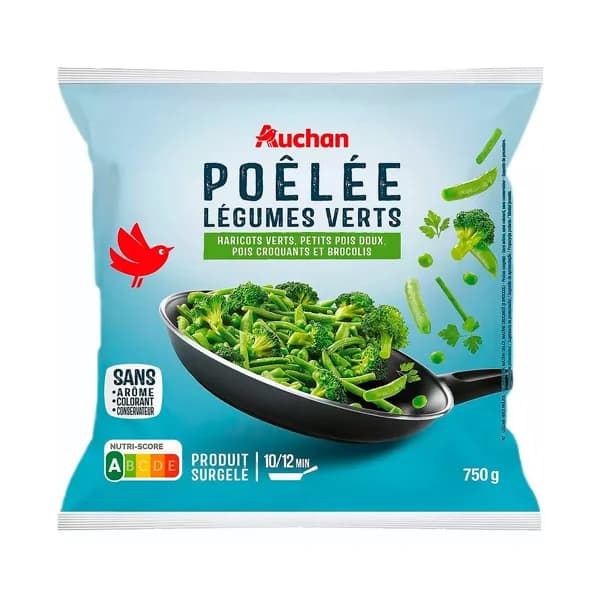 AUCHAN Salteado de verduras verdes 750 g Producto Alcampo. - 0.75 kg - Imagen del producto en Findit