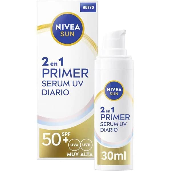 Sérum facial solar 2n1 FP50+ NIVEA, dosificador 30 ml - 1 ud - Imagen del producto en Findit