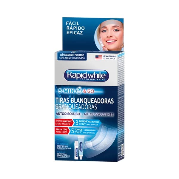 RAPID WHITE Tiras blanqueadoras de efecto inmediato (sólo 5 minutos) - 1 ud - Imagen del producto en Findit