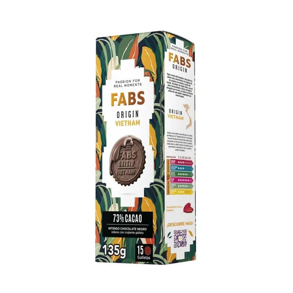 FABS Origin Vietnam Galletas de chocolate negro intenso 73% cacao 135 g. - 0.14 kg - Imagen del producto en Findit