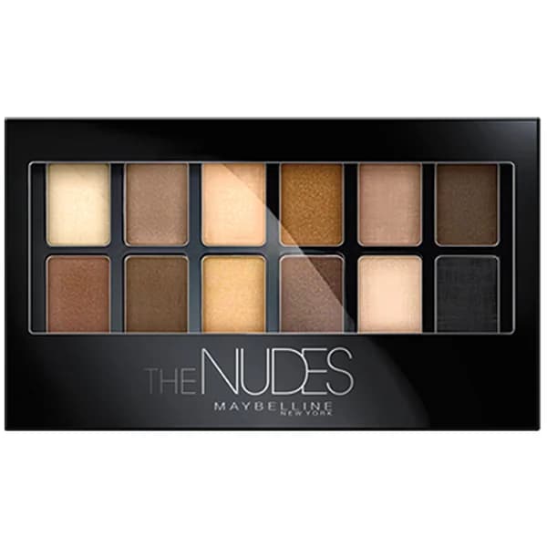MAYBELLINE The nudes palette Paleta de sombras de ojos con 12 tonos de larga duración con aplicador incluido y  acabado mate y satinado, con alta pigmentación. - 1 ud - Imagen del producto en Findit