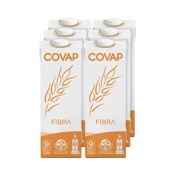 COVAP Leche semidesnadata, sin gluten y enriquecida con fibra  6 x 1 l. - 6 l - Imagen del producto en Findit