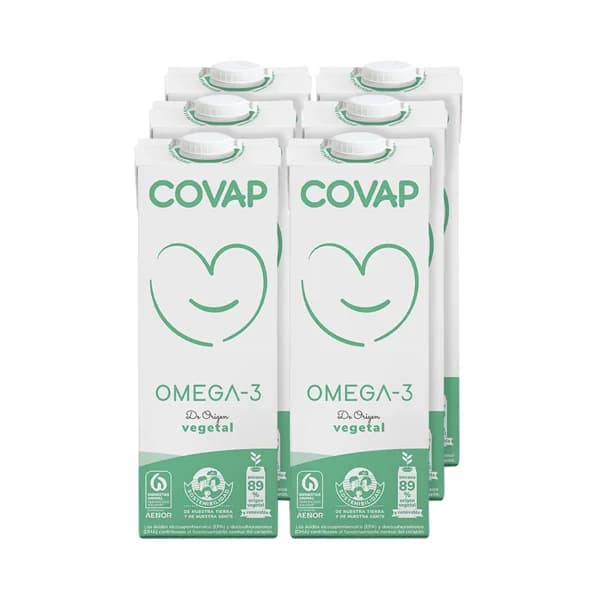 COVAP Omega 3 Preparado lácteo desnatado, sin gluten y enriquecido con Omega 3 de origen vegetal 6 x 1l. - 6 l - Imagen del producto en Findit