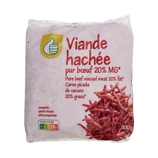 AUCHAN ECONOMICO Carne picada de vacuno 20% mg 800g - 0.8 kg - Imagen del producto en Findit