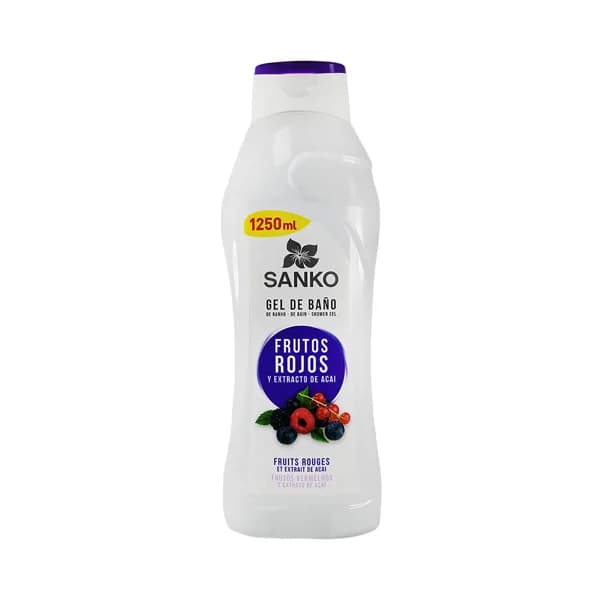 SANKO Gel de baño o ducha con extracto de frutos rojos y Acai SANKO 1250 ml. - 1.25 l - Imagen del producto en Findit