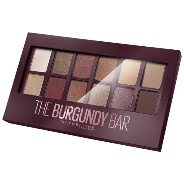 MAYBELLINE The burgundy bar palette Paleta de 12 sombras de ojos con tonos granates y nudes - 1 ud - Imagen del producto en Findit