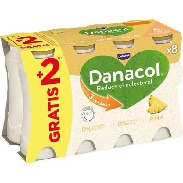 Danacol sabor piña para beber DANONE, pack 8x100 g - 0.8 kg - Imagen del producto en Findit
