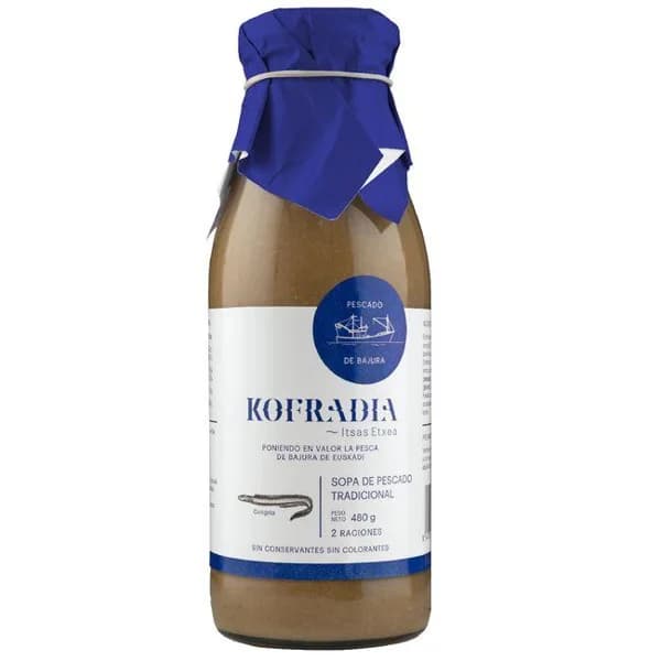 Sopa de pescado tradicional KOFRADIA ITSAS ETXEA, botella 480 g - 0.48 kg - Imagen del producto en Findit