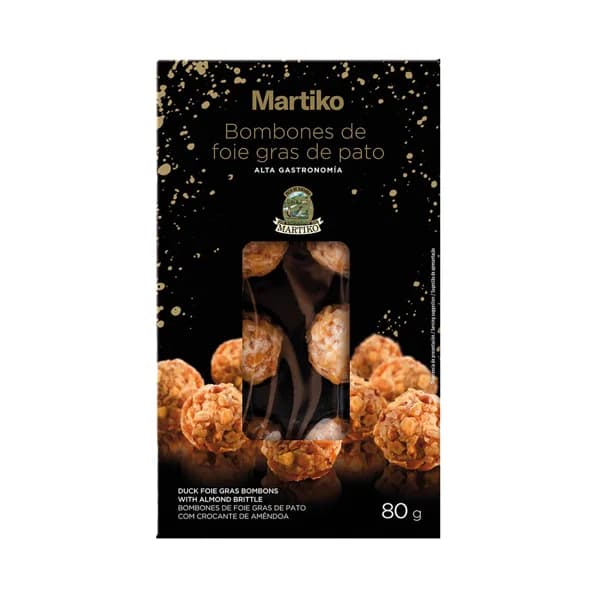 MARTIKO Bombones de foie gras de pato con crocante de almendra 80 g. - 0.08 kg - Imagen del producto en Findit