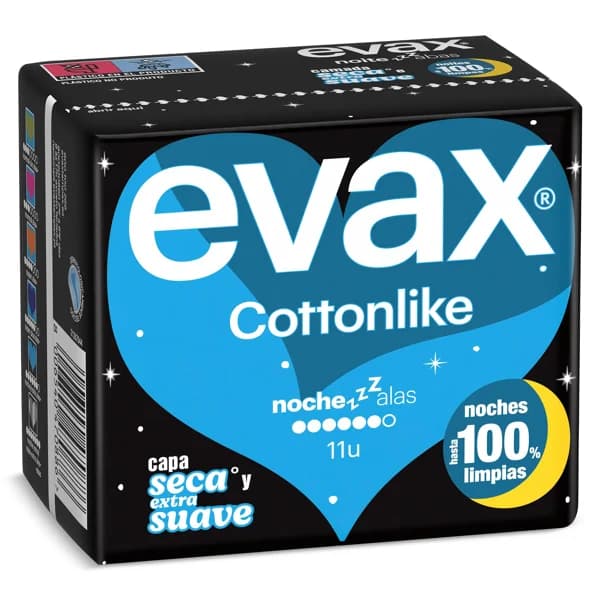 Compresas noche con alas Evax bolsa 11 unidades - 11.17 ud - Imagen del producto en Findit