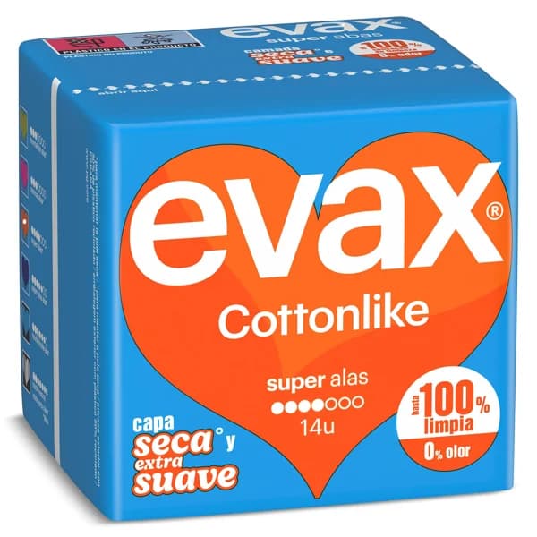 Compresas super con alas Evax bolsa 14 unidades - 13.96 ud - Imagen del producto en Findit