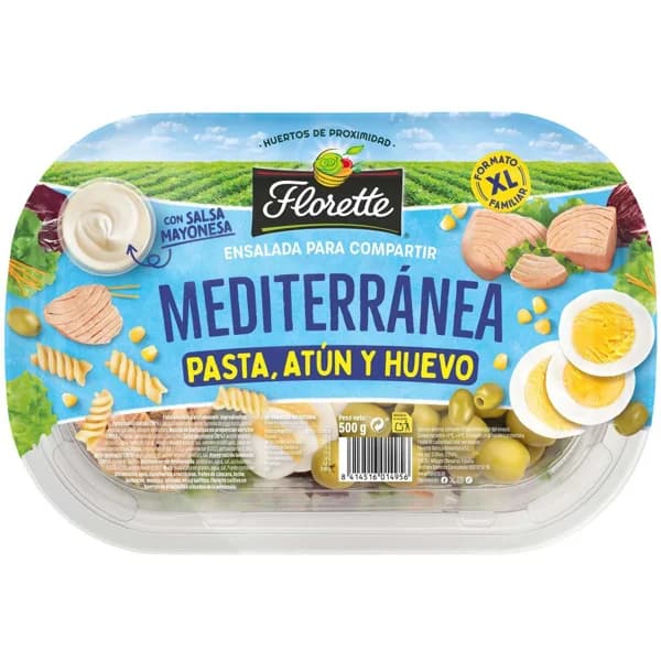 Ensalada completa mediterránea FLORETTE, bandeja 500 g - 0.5 kg - Imagen del producto en Findit