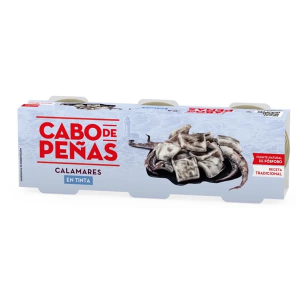 CABO DE PEÑAS Calamares en su tinta en trozos 3 uds x 45 g. - 0.14 kg - Imagen del producto en Findit