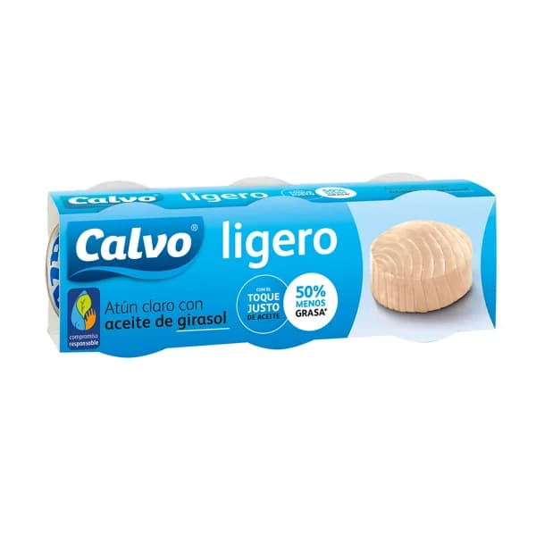 CALVO Atún claro en aceite de girasol pack de 3 uds. de 56 g. - 0.17 kg - Imagen del producto en Findit
