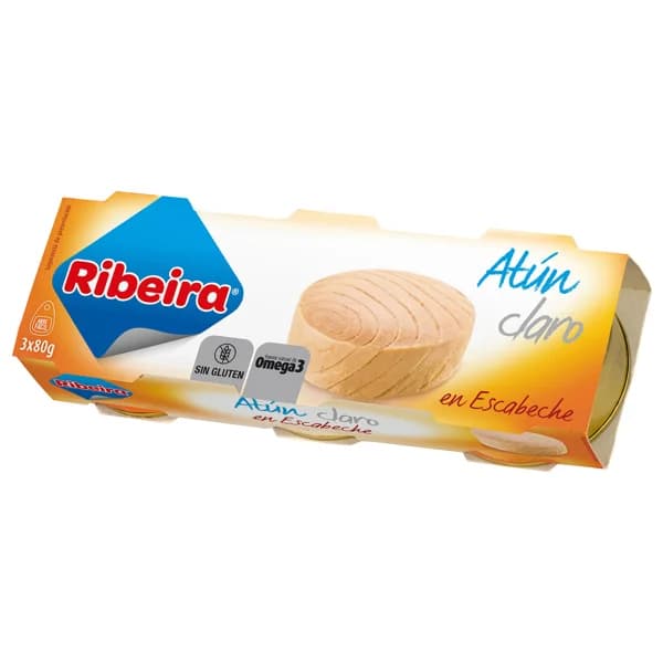 RIBEIRA Atún claro en escabeche 3 uds x 52 g - 0.16 kg - Imagen del producto en Findit