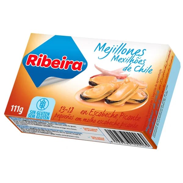 RIBEIRA Mejillones de Chile en escabeche 13/18 uds 111 g. - 0.07 kg - Imagen del producto en Findit